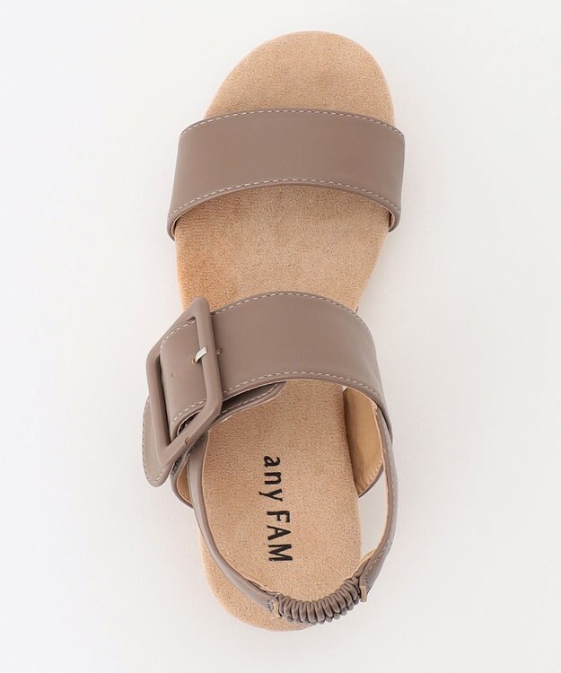 ANY 【履き心地抜群】ダブルベルトウェッジサンダル モカ