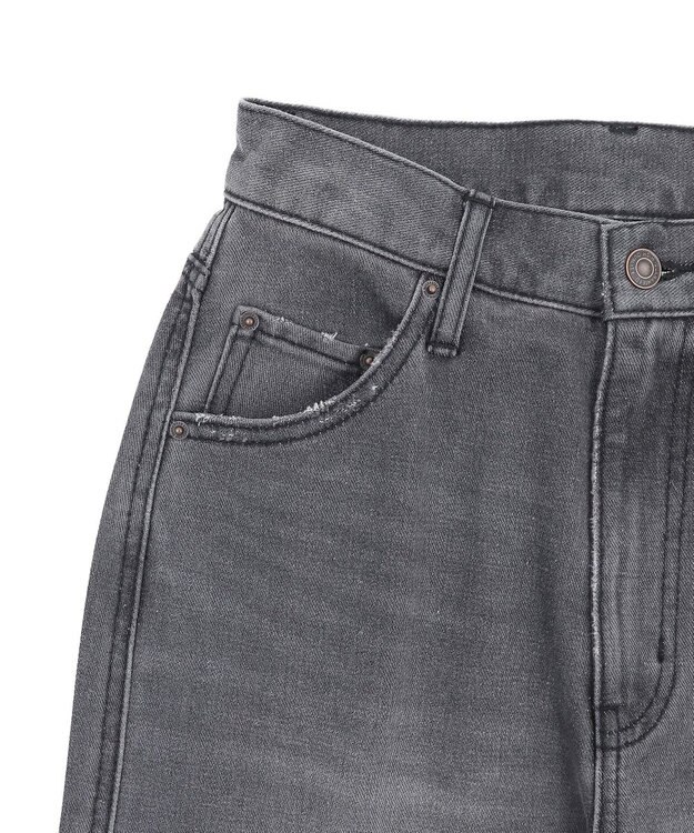 WEGO 【SMサイズ展開】サイドカットデニムストレートパンツ スミクロ