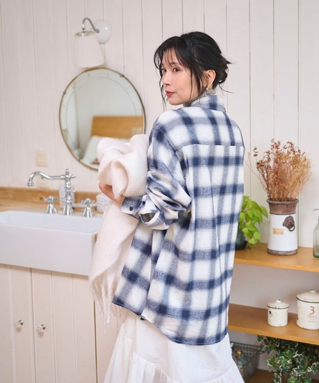 WEGO 【2025年秋冬新作/SMLサイズ展開/ユニセックス着用ITEM】オンブレチェックネルシャツ（LS） 柄4