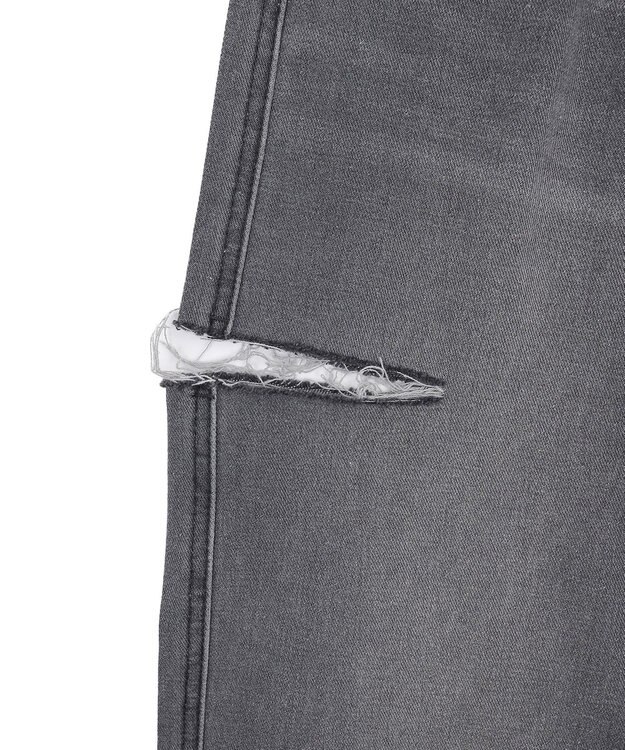 WEGO 【SMサイズ展開】サイドカットデニムストレートパンツ スミクロ