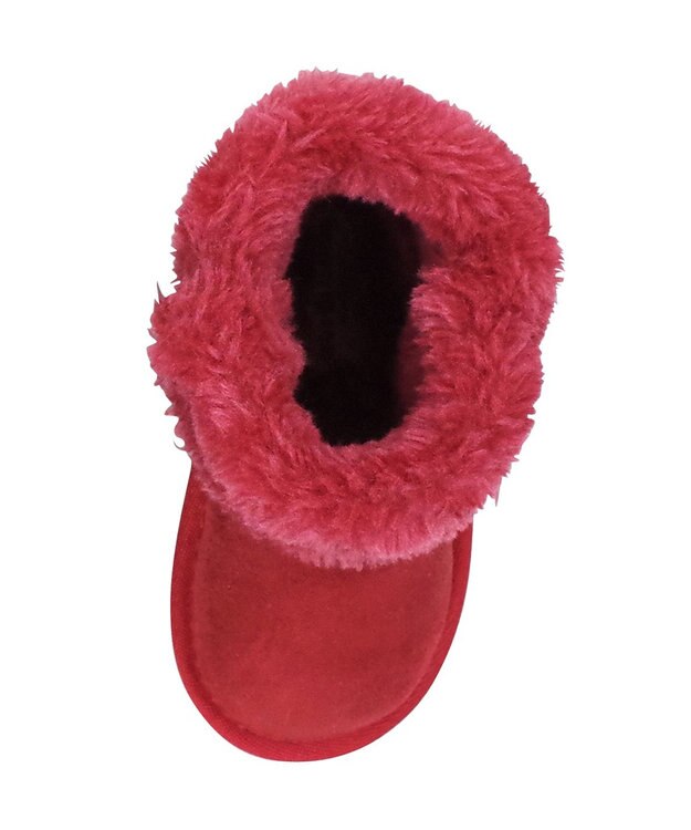 MIKI HOUSE HOT BISCUITS 【13-18cm】 ファー付き サイドリボンブーツ 赤