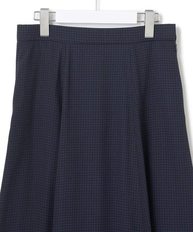 23区 【洗える】バックサテンアムンゼン千鳥プリント スカート ネイビー系5
