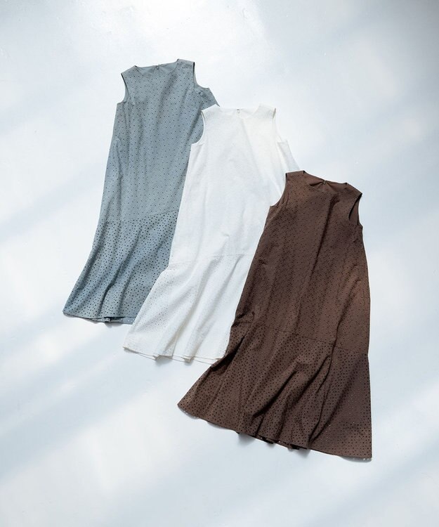 組曲 【WEB限定・新色追加】エンブロイダリーレースノースリーブ ワンピース モカグレー系9