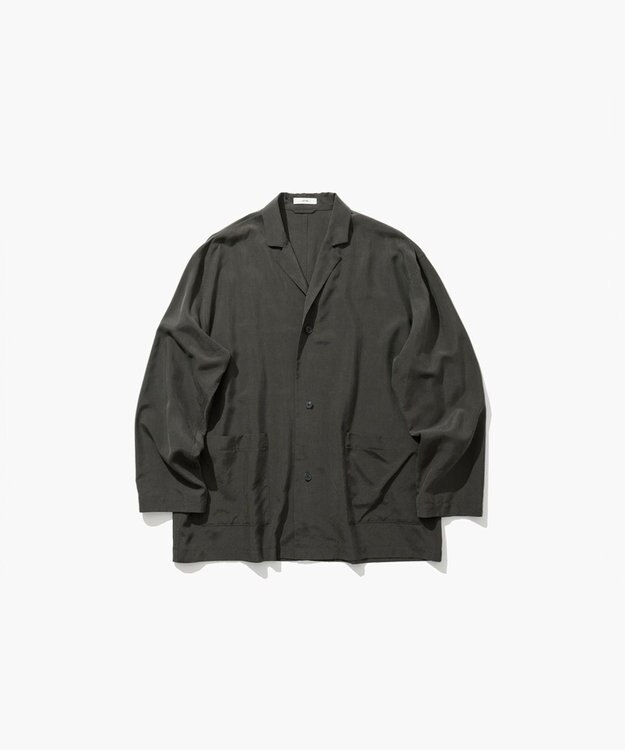 ATON SILK SUEDE | シャツジャケット CHARCOAL GRAY