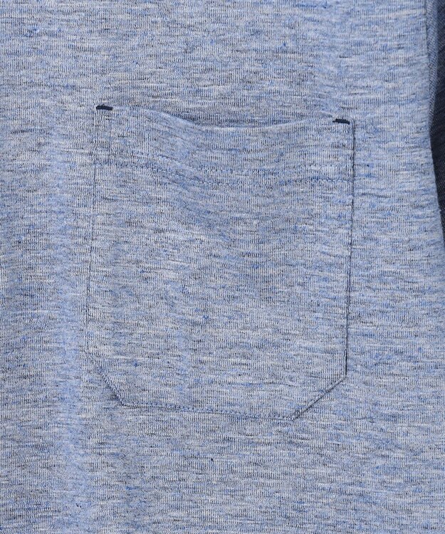 JOSEPH ABBOUD 【リネン素材/清涼感/吸水速乾】リネン天竺 ポロシャツ サックスブルー系