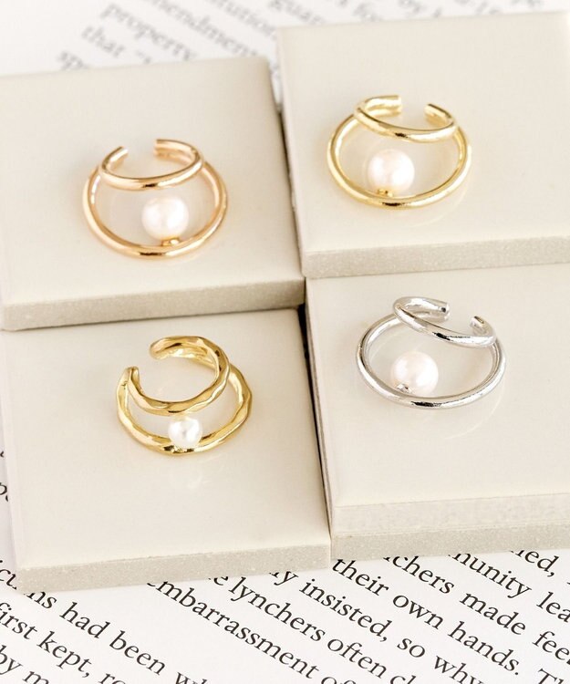 Phoebe 2ラインパールイヤーカフ　ローズゴールド ローズゴールド