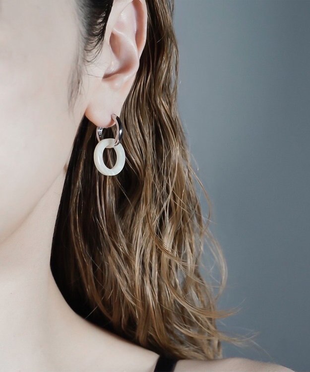 susui 【doughnut】フープピアス M (SVMRR)_片耳 クリーム