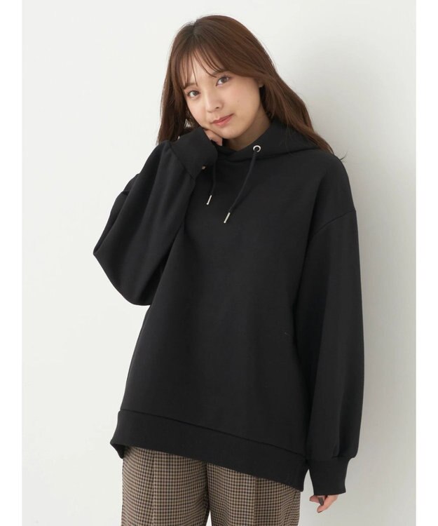 earth music&ecology 裏起毛パーカー Black