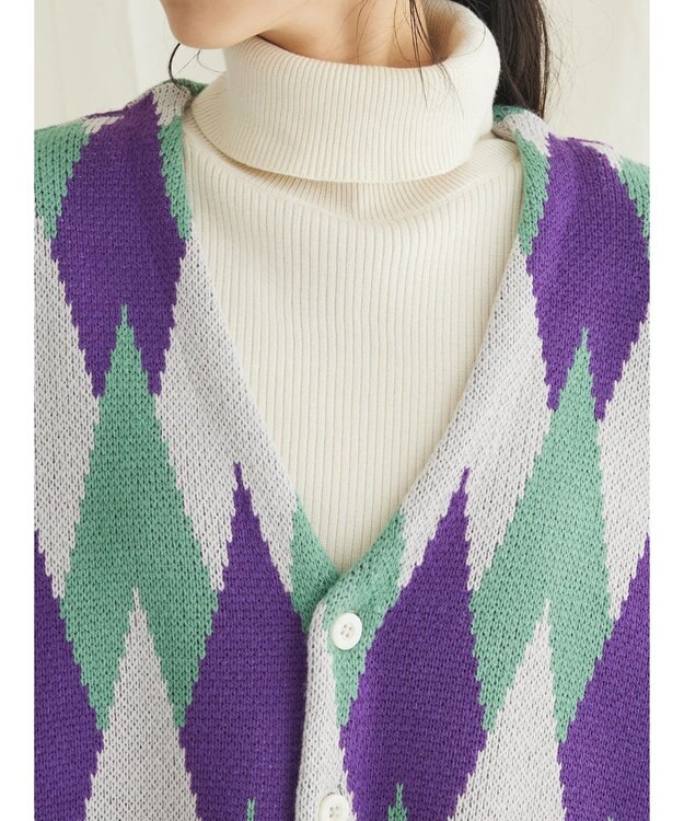 CRAFT STANDARD BOUTIQUE 【男女兼用】アーガイル柄カーディガン2 Purple