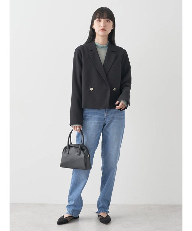 earth music&ecology ショートテーラードジャケット Black