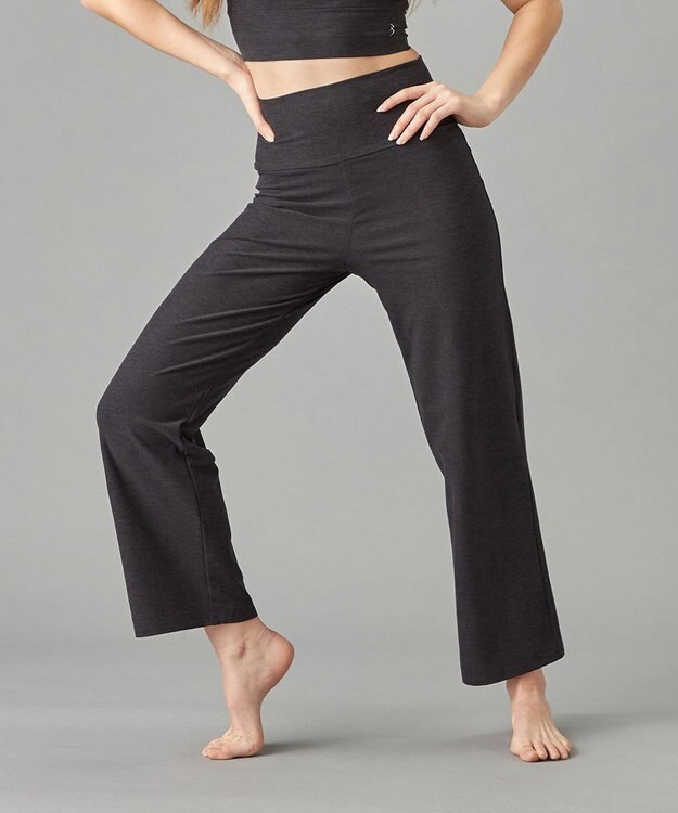 Chacott Peach Mokuストレートパンツ ダークグレー杢