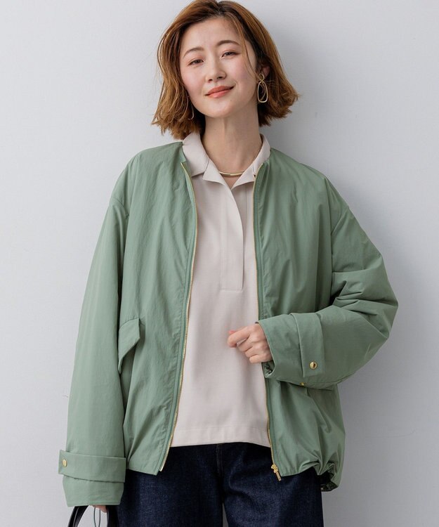 23区 【先行予約】ライトパディング ノーカラー アウター モスグリーン系