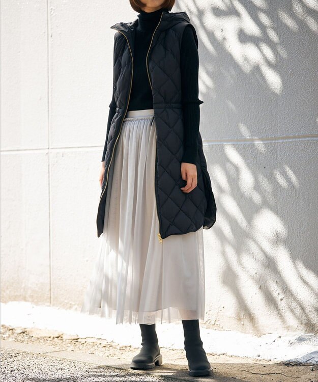 UNFILO L チュールスカート アイスグレー