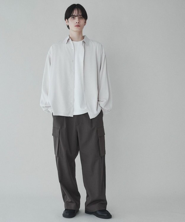 WEGO トロミBIGシャツ ライトベージュ