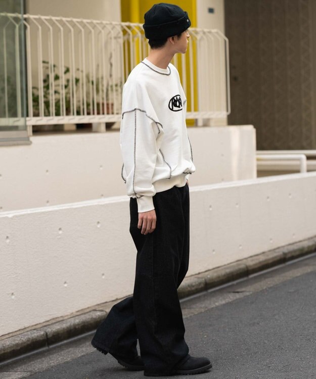 WEGO 【ユニセックス着用ITEM】ショートカラーステッチサガラロゴプルオーバー ホワイト