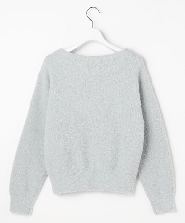 Feroux パール付きシャギー ニット スカイブルー系