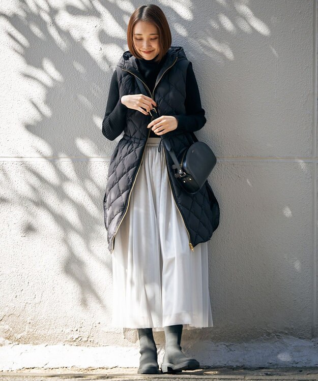 UNFILO L チュールスカート アイスグレー