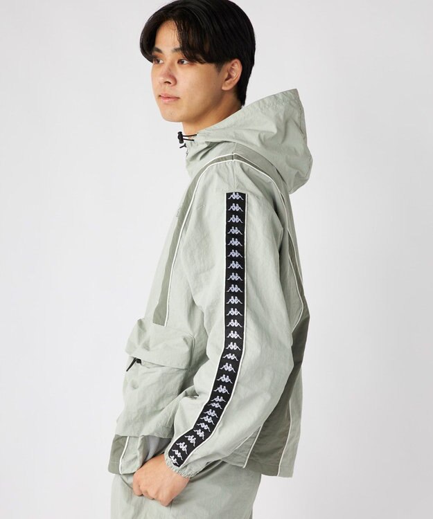 OP／FILA 【Kappa】オーバーシルエット バンダナイロントラックジャケット グレー