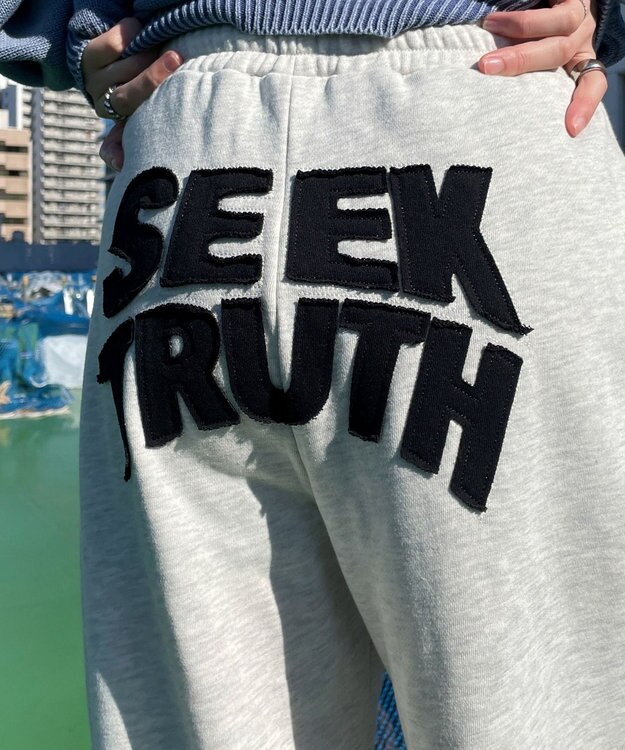 WEGO 【ウエストゴム】ヒップロゴスウェットパンツ 杢グレー