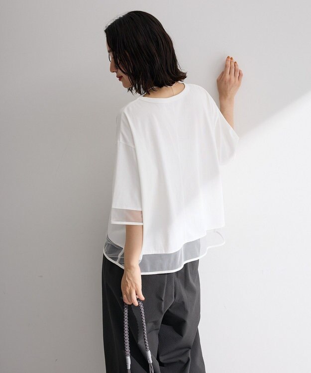 Green Parks 【適ON】遮熱チュールドッキングプルオーバー Off White