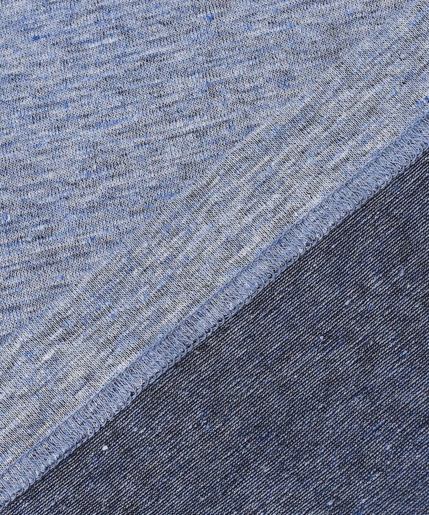 JOSEPH ABBOUD 【リネン素材/清涼感/吸水速乾】リネン天竺 ポロシャツ サックスブルー系