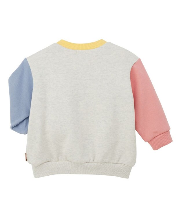 MIKI HOUSE HOT BISCUITS 【80-120cm】ビッグフェイスプリント 裏毛パイル素材 トレーナー グレー