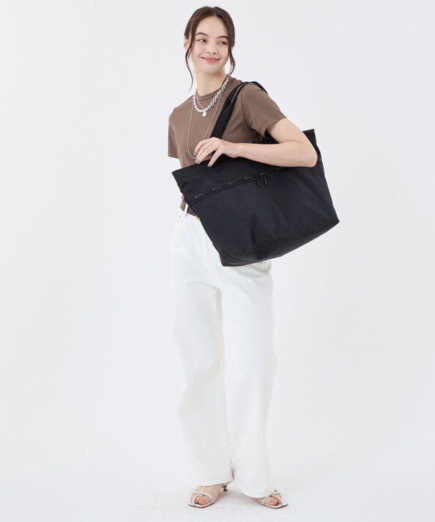 LeSportsac CARLIN ZIP TOP TOTE BAG 【日本限定】リサイクルドブラックJP リサイクルドブラックJP