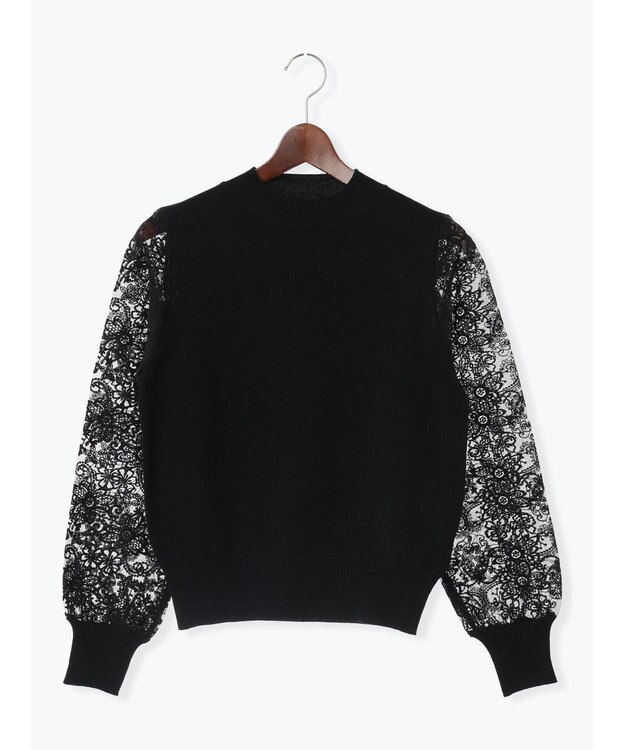 Te chichi レーススリーブニット ブラック