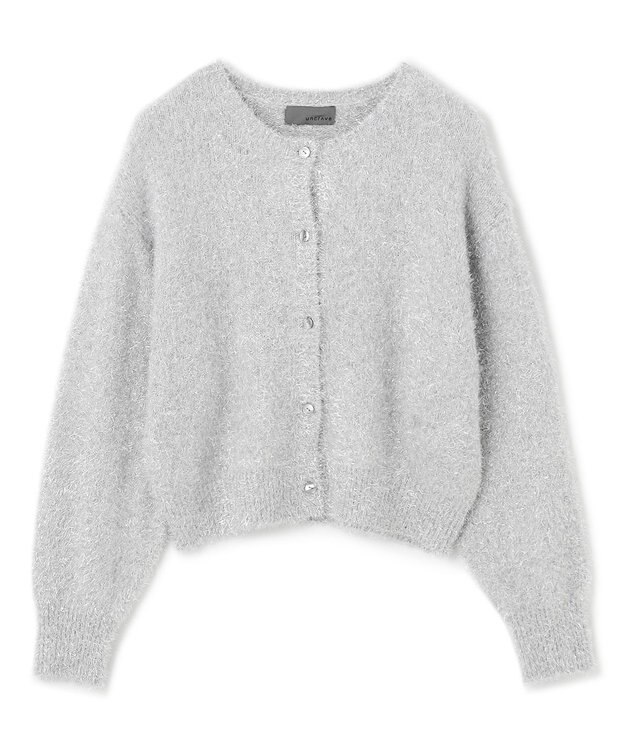 uncrave ラメ シャギー ニット カーディガン（uncrave STANDARD） シルバー×ライトグレー