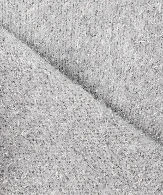 uncrave ラメ シャギー ニット カーディガン（uncrave STANDARD） シルバー×ライトグレー