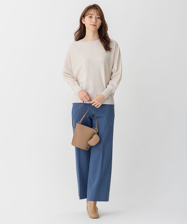 自由区 【裏起毛/撥水加工】TRギャバ ストレートパンツ ダルブルー系