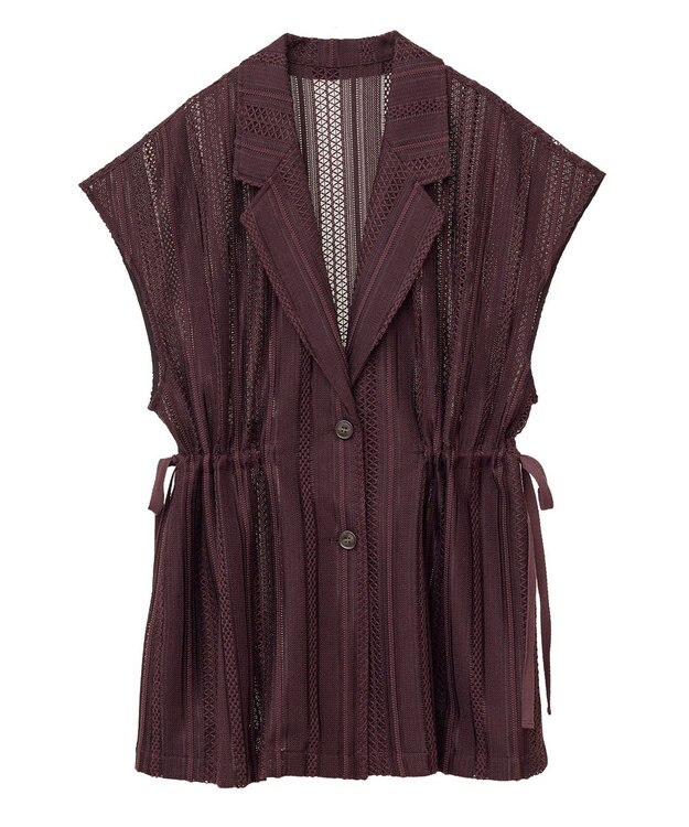 AMERICAN HOLIC 幾何学レースウエストドロストジャケット Chocolat