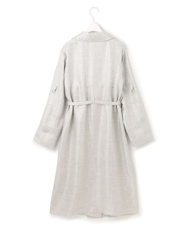 ICB 【日本製】トリアセリネンシャイニーツイル ロングジャケット ライトグレー系