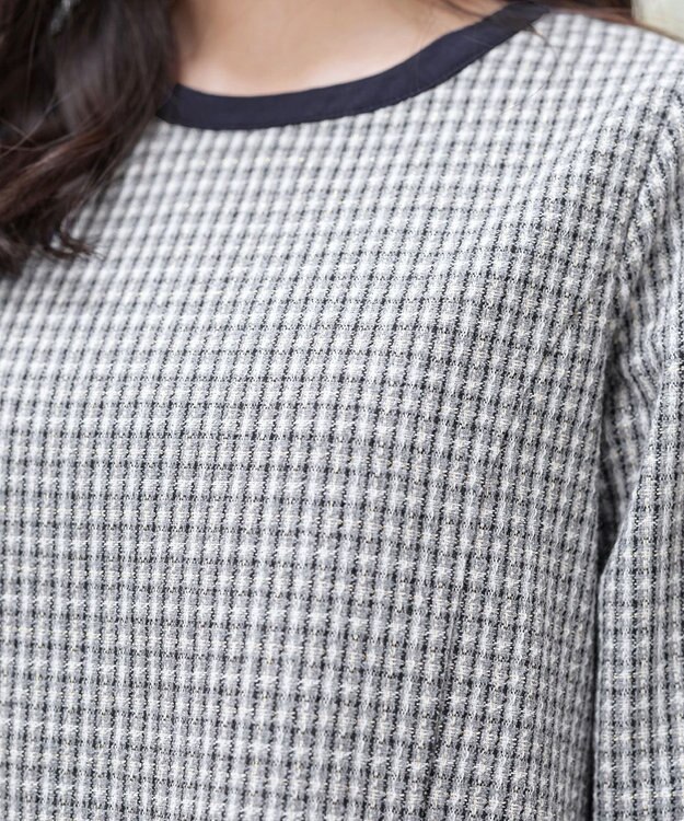 Tiaclasse 【洗える】ツイードチュニック グレー