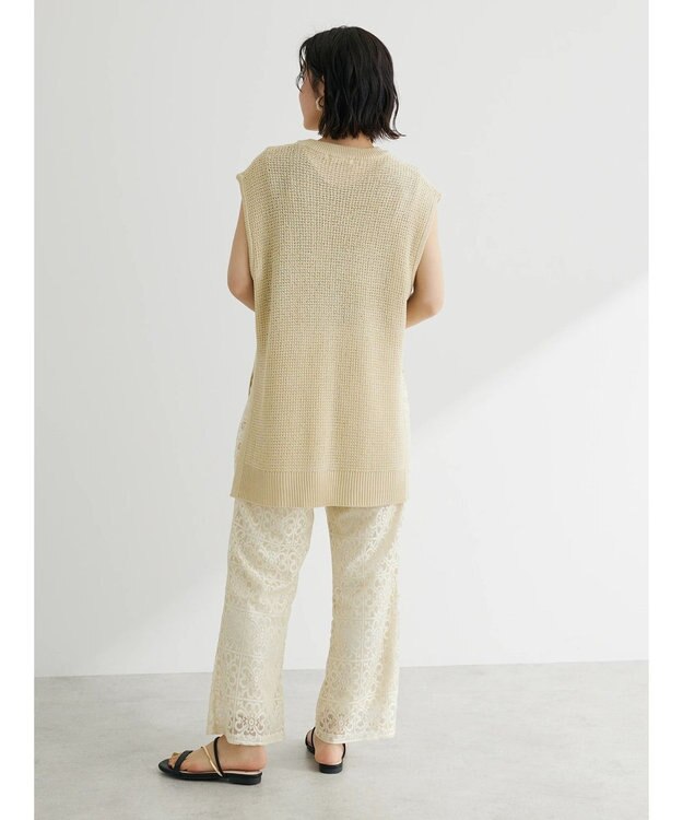 Green Parks 格子柄レースパンツ Light Beige