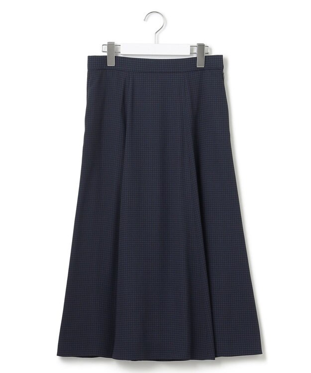 23区 【洗える】バックサテンアムンゼン千鳥プリント スカート ネイビー系5
