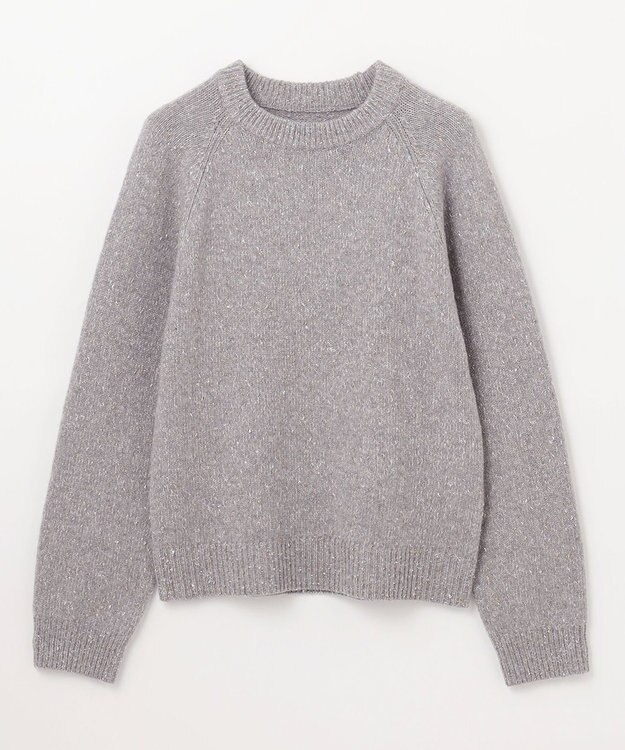 GRACE CONTINENTAL カシミヤ混ラメニットトップ グレー