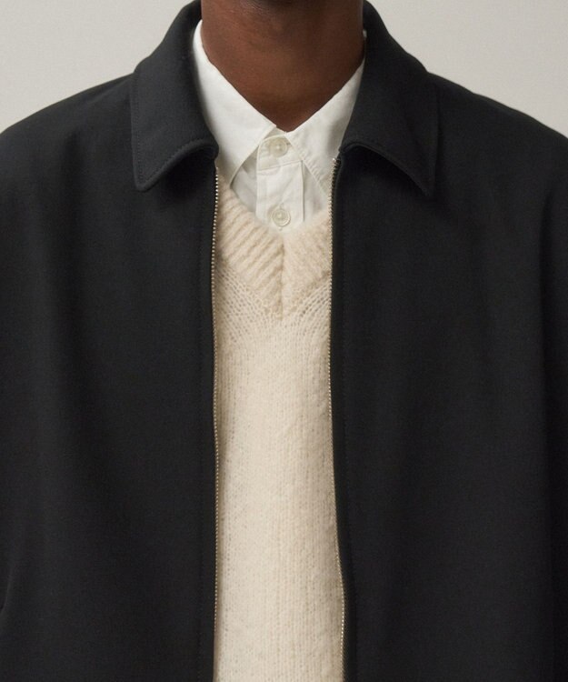 ATON BACK SATIN | ハリントンジャケット - UNISEX BLACK