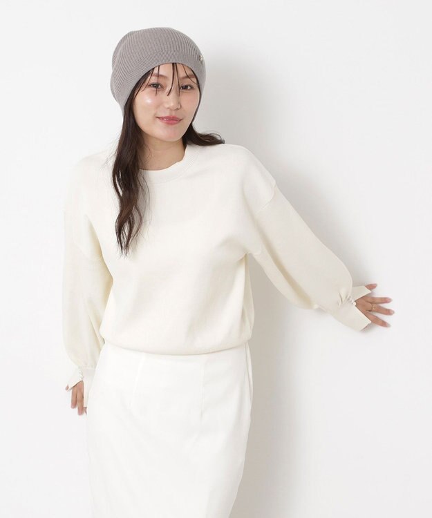 MOONBAT 【WEB限定】FURLA(フルラ)アーチロゴ付き ニット帽 帽子 UVカット 手洗いOK モカブラウン