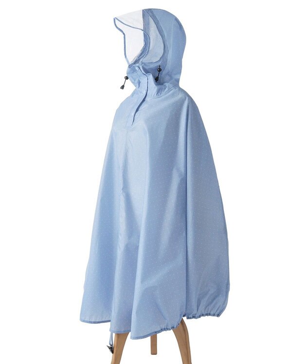 MOONBAT FLAT PURE サイクル レインポンチョ ドット 自転車 収納袋付き サックスブルー