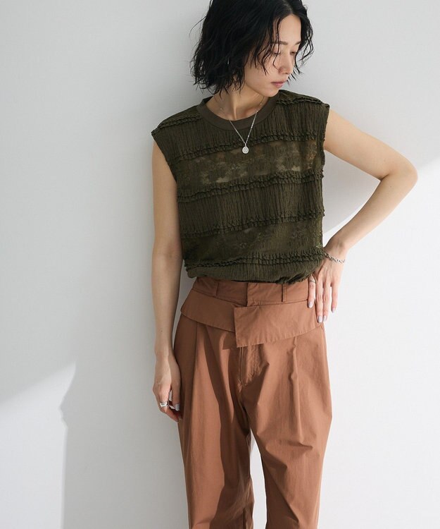 Green Parks ・ＳＵＧＡＲ　ＳＰＯＯＮ　フリルレースノースリーブ