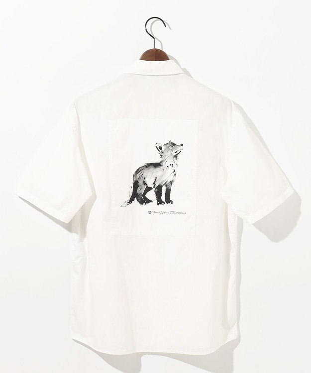 JOSEPH ABBOUD MOUNTAIN 【テーム・ヤルヴィモチーフ】バックデザイン 半袖シャツ ホワイト系