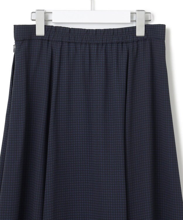 23区 【洗える】バックサテンアムンゼン千鳥プリント スカート ネイビー系5