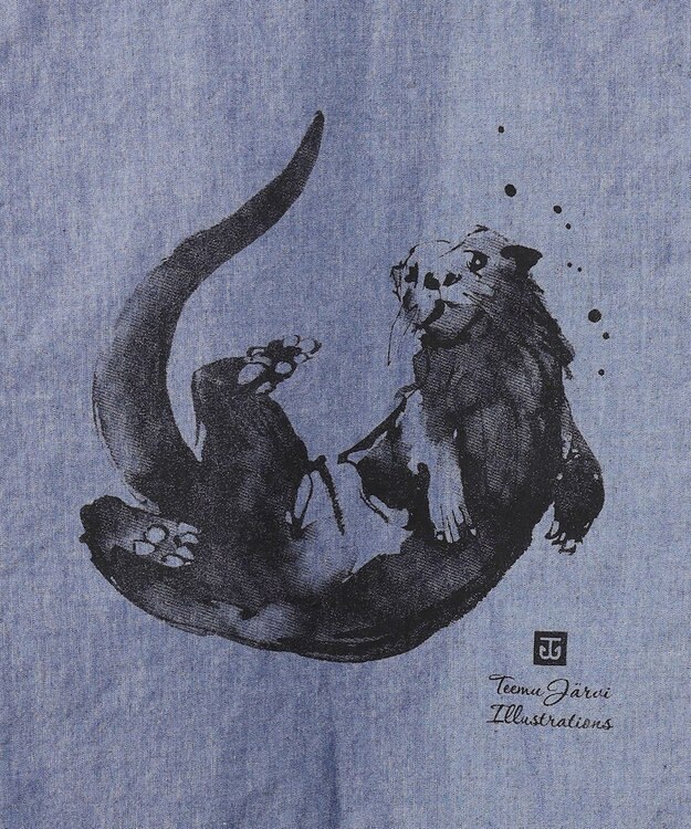 JOSEPH ABBOUD MOUNTAIN 【テーム・ヤルヴィモチーフ】バックデザイン 半袖シャツ ネイビー系