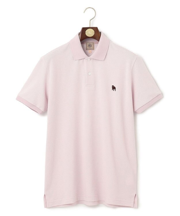 J.PRESS MEN 【大人気】アメリカンコットン鹿の子ボーダー バックブルポロシャツ ライラック系1