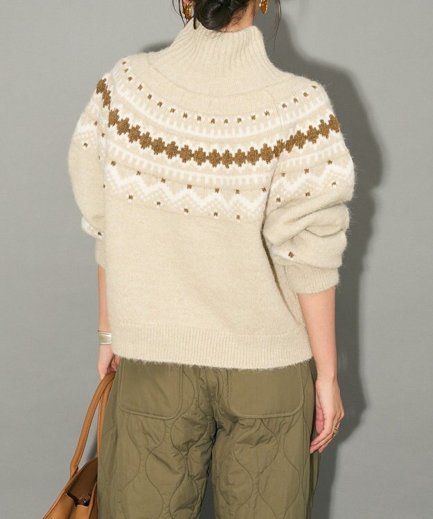 Green Parks ノルディック柄ジャガード織ニット Beige