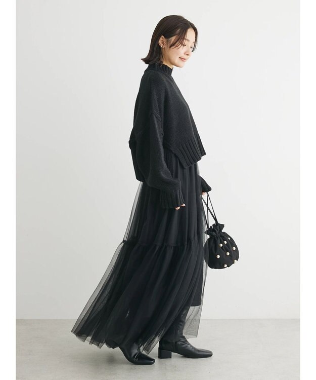 Green Parks ・ＳＵＧＡＲ　ＳＰＯＯＮ　ハイネックショートニット Black