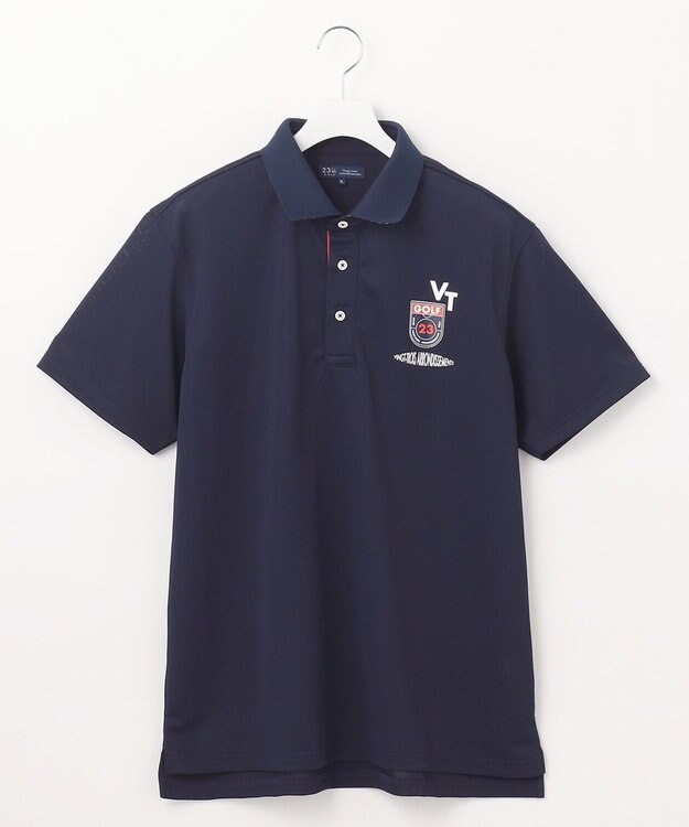 23区GOLF 【MEN】【キングサイズ/吸水速乾/UVカット】エイトロックポロシャツ ネイビー系