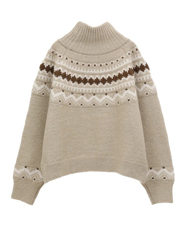 Green Parks ノルディック柄ジャガード織ニット Beige