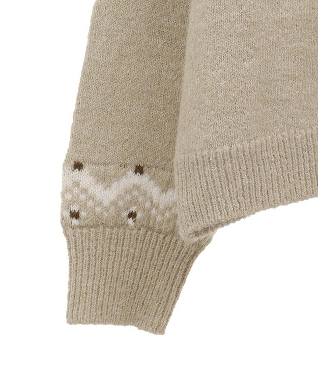 Green Parks ノルディック柄ジャガード織ニット Beige